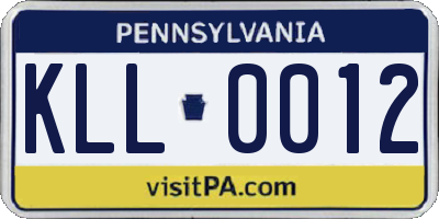 PA license plate KLL0012