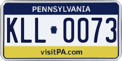 PA license plate KLL0073