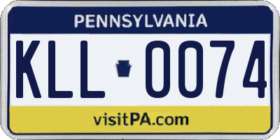 PA license plate KLL0074