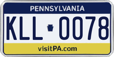 PA license plate KLL0078