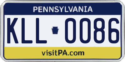 PA license plate KLL0086