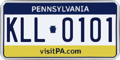 PA license plate KLL0101