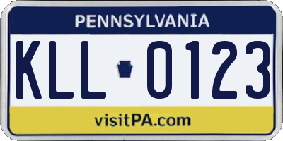 PA license plate KLL0123