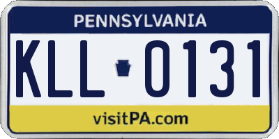 PA license plate KLL0131