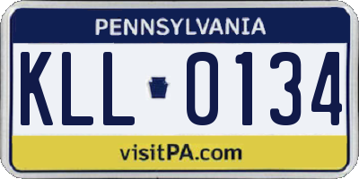 PA license plate KLL0134