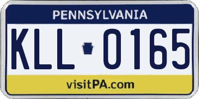 PA license plate KLL0165