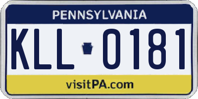 PA license plate KLL0181