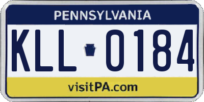 PA license plate KLL0184