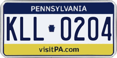 PA license plate KLL0204