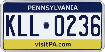 PA license plate KLL0236