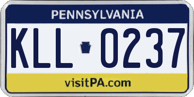 PA license plate KLL0237