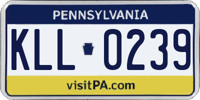 PA license plate KLL0239