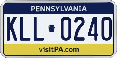 PA license plate KLL0240