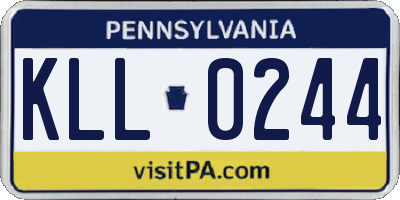PA license plate KLL0244