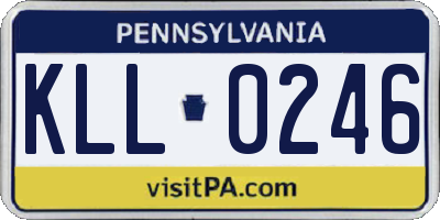 PA license plate KLL0246