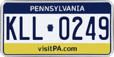 PA license plate KLL0249