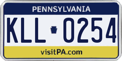 PA license plate KLL0254