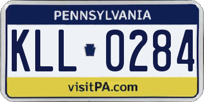 PA license plate KLL0284