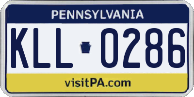 PA license plate KLL0286