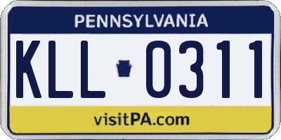 PA license plate KLL0311