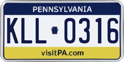 PA license plate KLL0316