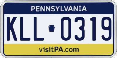 PA license plate KLL0319