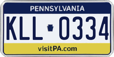 PA license plate KLL0334