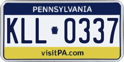 PA license plate KLL0337