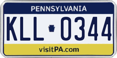 PA license plate KLL0344
