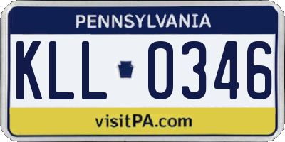 PA license plate KLL0346