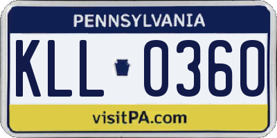 PA license plate KLL0360