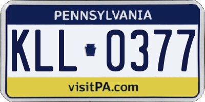PA license plate KLL0377