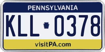 PA license plate KLL0378