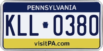 PA license plate KLL0380