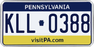 PA license plate KLL0388