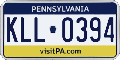 PA license plate KLL0394