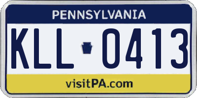 PA license plate KLL0413