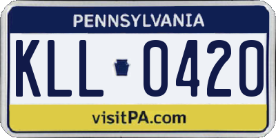 PA license plate KLL0420