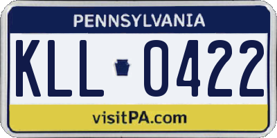 PA license plate KLL0422