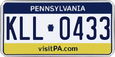 PA license plate KLL0433