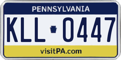 PA license plate KLL0447