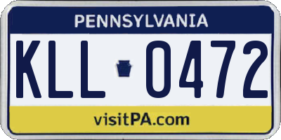 PA license plate KLL0472