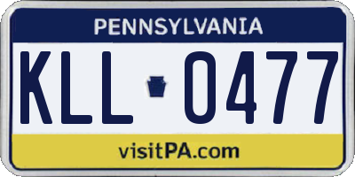PA license plate KLL0477