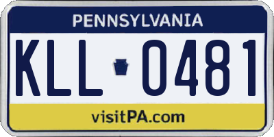 PA license plate KLL0481