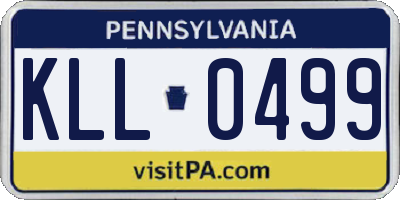 PA license plate KLL0499