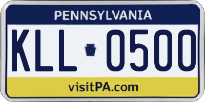 PA license plate KLL0500