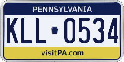 PA license plate KLL0534