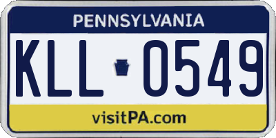 PA license plate KLL0549