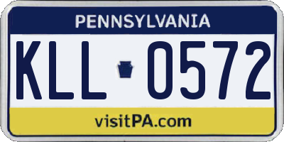 PA license plate KLL0572