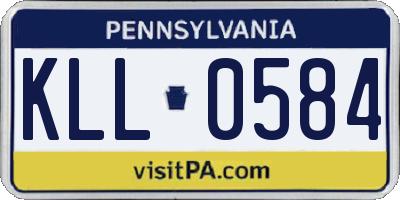 PA license plate KLL0584